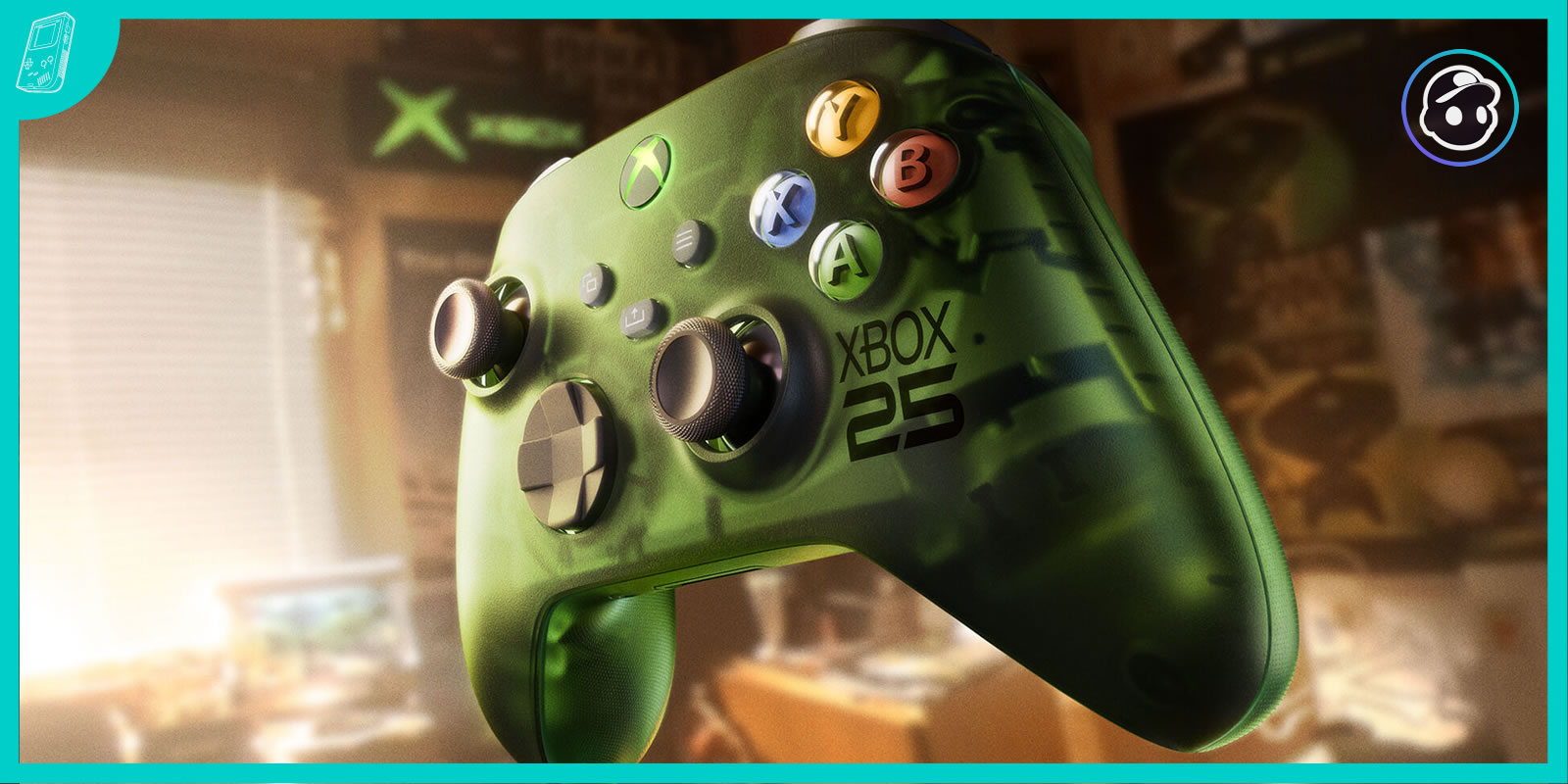 Control Xbox X25 Special Edition verde translúcido del 25 aniversario.