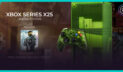 Xbox Series X25 translúcida con control especial y Halo Campaign Evolved.
